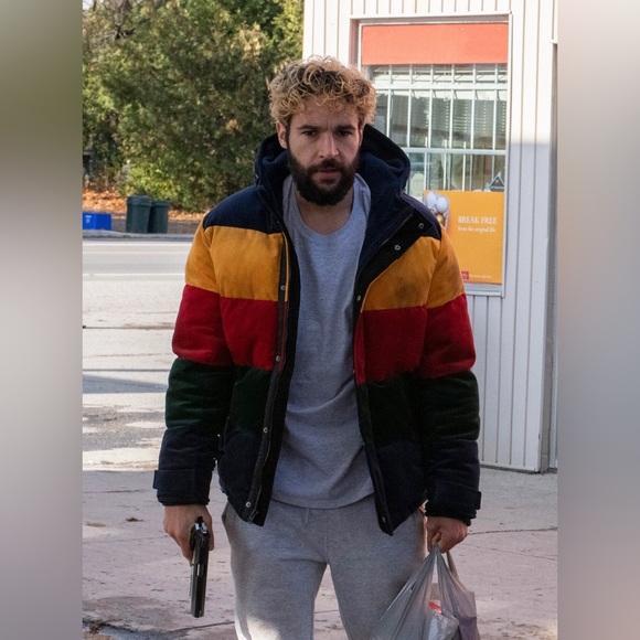 American Eagle Multi-colored Colourblock Corduroy Puffer - Picture 1 of 6